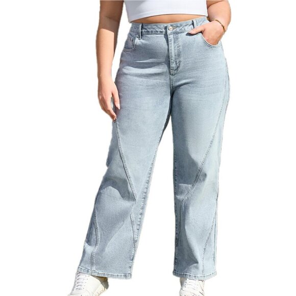 💫 Ashleigh Blue Star Print Distressed High Waist Jeans – Size 1X - Picture 1 of 12
